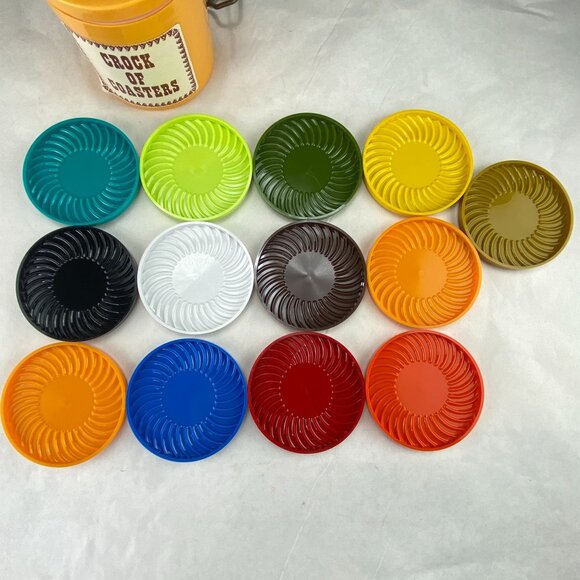 Vintage Ritepoint Crock of Coasters - Picture 5 of 12